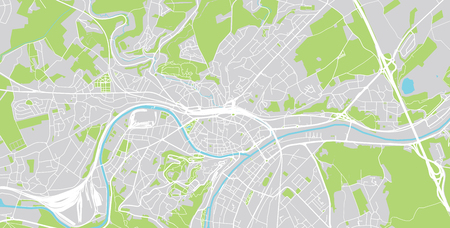 Urban vector city map of Namur, Belgiumのイラスト素材