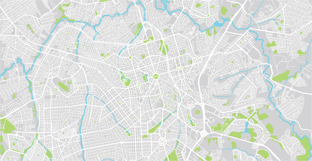Urban vector city map of Gioania, Brazilのイラスト素材