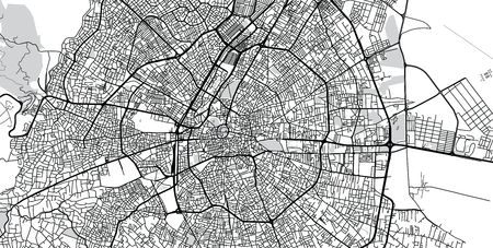 Urban vector city map of Konya, Turkeyのイラスト素材