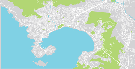 Urban vector city map of Acapulco, Mexicoのイラスト素材