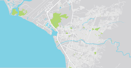 Urban vector city map of Puerto Vallarta, Mexicoのイラスト素材