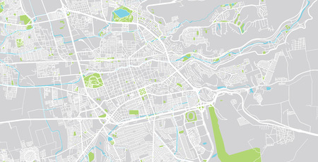 Urban vector city map of Santiago de queretaro, Mexicoのイラスト素材