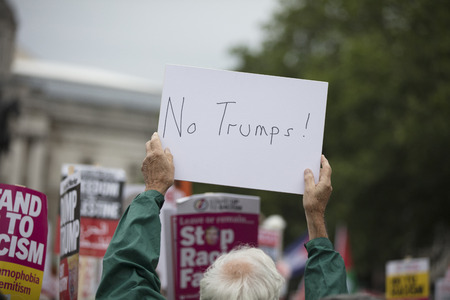 LONDON, UK - June 4th 2019: Large crowds of protesters gather in central London to demonstrate...
