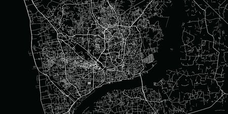 Urban vector city map of Chittagong, Bangladeshのイラスト素材
