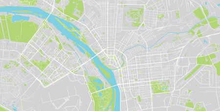 Urban vector city map of Omsk, Russiaのイラスト素材