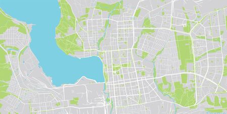 Urban vector city map of izhevsk, Russiaのイラスト素材
