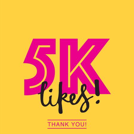 5k likes online social media thank you bannerのイラスト素材