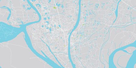Urban vector city map of Narayanganj, Bangladeshのイラスト素材