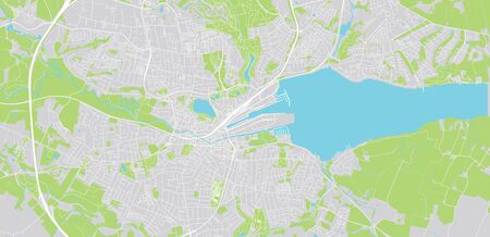 Urban vector city map of Kolding, Germanyのイラスト素材