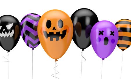 Halloween balloons. Happy halloween decotation. 3D Renderの写真素材