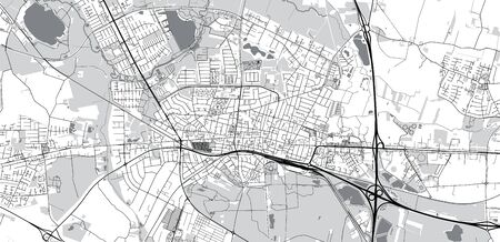 Urban vector city map of Herning, Germanyのイラスト素材