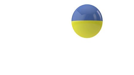Ukraine flag bouncing ball on a white background. 3D Renderの写真素材