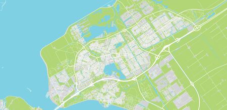 Urban vector city map of Almere, The Netherlandsのイラスト素材