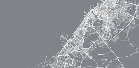Urban vector city map of Dubai, United Arab Emiratesのイラスト素材