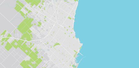 Urban vector city map of Mar Del Plata, Argentinaのイラスト素材