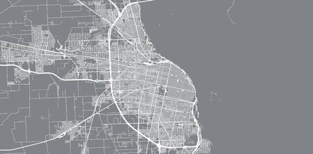 Urban vector city map of Rosario, Argentinaのイラスト素材