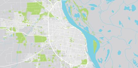 Urban vector city map of Rosario, Argentinaのイラスト素材