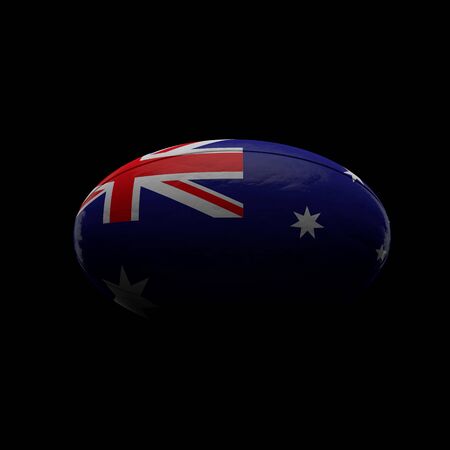 Australia flag rugby ball against black background. 3D Renderingの写真素材