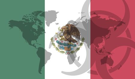 Mexico flag global disease outbreak conceptの写真素材