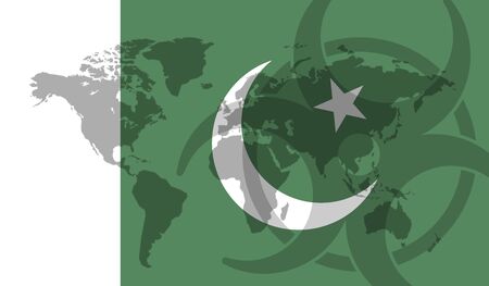 Pakistan flag global disease outbreak conceptの写真素材