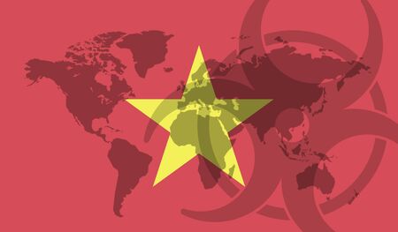 Vietnam flag global disease outbreak conceptの写真素材