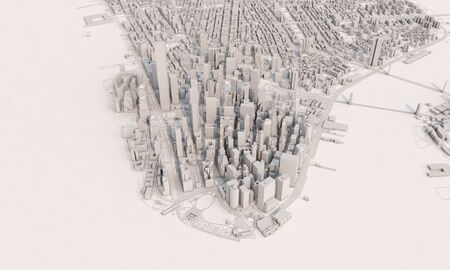 New York city map aerial view. grey minimal design. 3D Renderingの写真素材