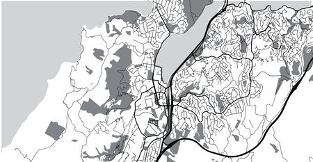 Urban vector city map of Porirua, New Zealandのイラスト素材