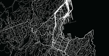 Urban vector city map of Wellington, New Zealandのイラスト素材