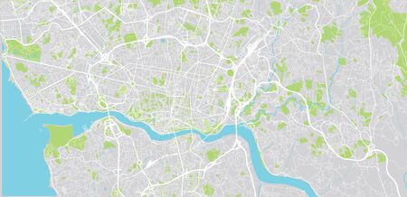 Urban vector city map of Porto, Portugal