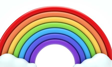 colourful rainbow spectrum 3d renderingの写真素材