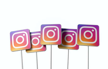 OXFORD, UK, DEC 5 2016: Instagram social media logo square sign