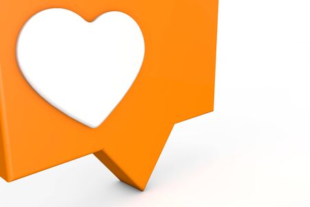 Social media likes counter with heart shape. 3D renderingの写真素材