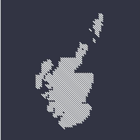 Stylized simple diagonal line map of Scotlandのイラスト素材