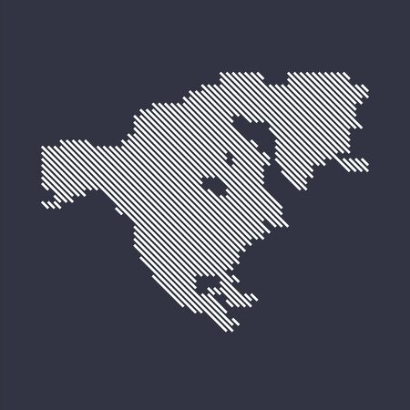 Stylized simple diagonal line map of North Americaのイラスト素材
