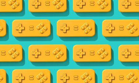 retro computer game controller background. 3D Rendering
