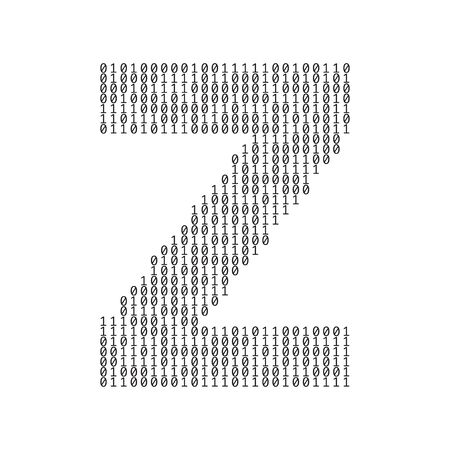 Letter Z made from binary code digits. Technology backgroundのイラスト素材