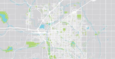 Urban vector city map of Lincoln, USA. Nebraska state capitalのイラスト素材