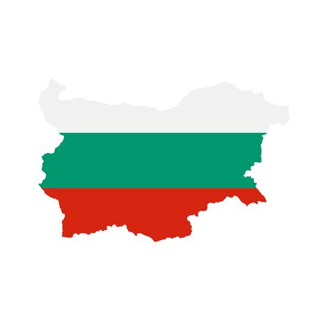 Bulgaria flag map. Country outline with national flagの写真素材