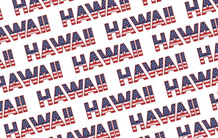 Hawaii USA state stars and stripes background. 3D Renderingの写真素材