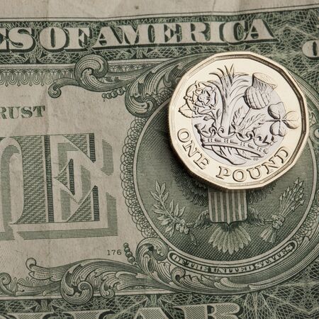 British sterling and American dollar currency. Financial trade conceptの写真素材