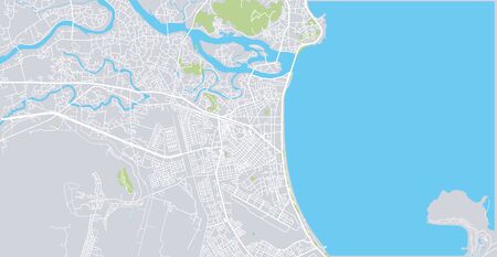 Urban vector city map of Nha Trang, Vietnamのイラスト素材