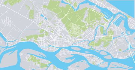 Urban vector city map of Hoi An, Vietnamのイラスト素材
