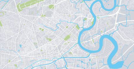 Urban vector city map of Ho Chi Minh City, Vietnamのイラスト素材