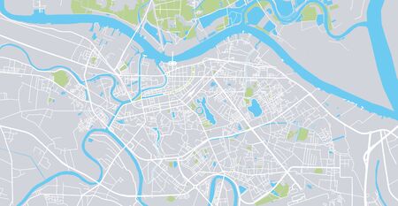 Urban vector city map of Hai Phong, Vietnamのイラスト素材