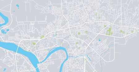 Urban vector city map of Bien Hoa, Vietnamのイラスト素材