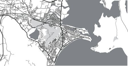 Urban vector city map of Qui Nhon, Vietnam