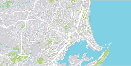 Urban vector city map of Durban, South Africa.のイラスト素材
