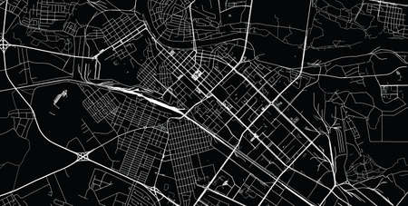 Urban vector city map of Tyumen, Russia.のイラスト素材