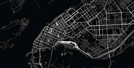 Urban vector city map of Samara, Russia.