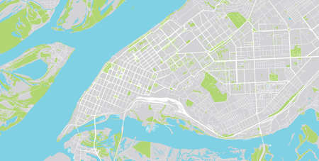 Urban vector city map of Samara, Russia.